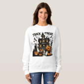 Spuk Haus mit Kürbis & Gespenstern! Sweatshirt (Vorne ganz)