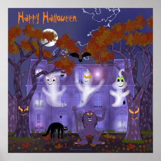 Spuk Haus mit Orbs Poster (Vorne)