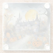 Spuk Haus mit Pumpkins Glasuntersetzer (Rückseite)