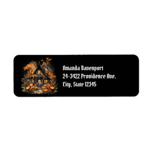 Spuk Haus mit Pumpkins Halloween Black