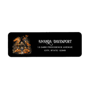 Spuk Haus mit Pumpkins Halloween Black