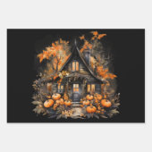 Spuk Haus mit Pumpkins Halloween Geschenkpapier Set (Vorderseite)