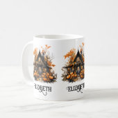 Spuk Haus mit Pumpkins Halloween Kaffeetasse (Vorderseite Links)