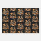 Spuk Haus mit Pumpkins Halloween-Muster Geschenkpapier Set (Vorderseite 2)