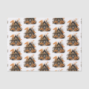 Spuk Haus mit Pumpkins Halloween-Muster Seidenpapier