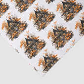 Spuk Haus mit Pumpkins Halloween-Muster Seidenpapier (Ausschnitt)