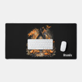 Spuk Haus mit Pumpkins Halloween Schreibtischunterlage (Tastatur & Maus)