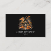 Spuk Haus mit Pumpkins Halloween Visitenkarte (Vorderseite)