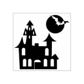 Spuk Haus, Mond und Fledermäuse Gummistempel (Prägung)