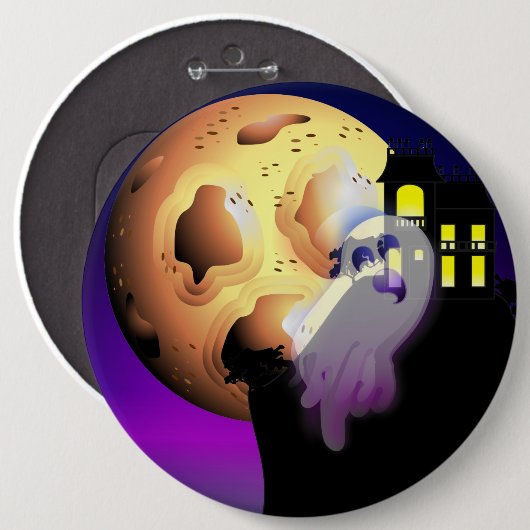 Spuk Haus, Mond und Geist Button (Vorne & Hinten)