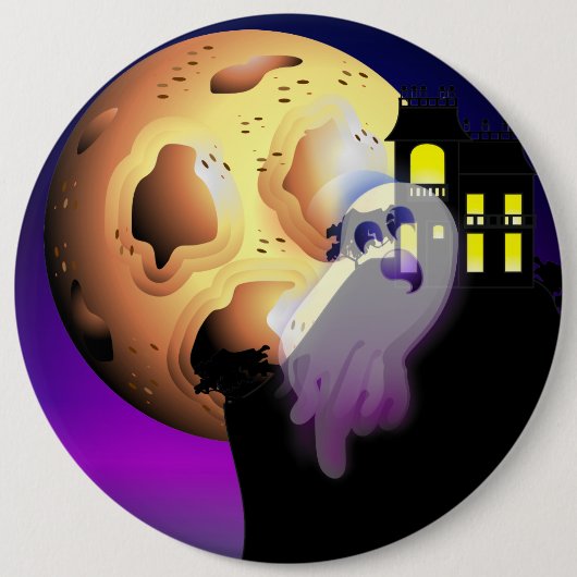 Spuk Haus, Mond und Geist Button (Vorderseite)