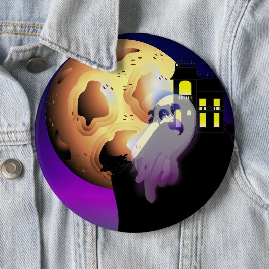 Spuk Haus, Mond und Geist Button (Beispiel)
