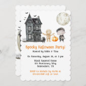 Spuk Haus Mummy and Friends Halloween-Party Einladung (Vorne/Hinten)
