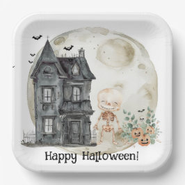 Spuk Haus Mummy and Friends Halloween-Party Pappteller