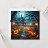 Spuk Haus nach dunklem glücklichen Halloween Karte (Vorderseite/Rückseite Beispiel)