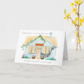 Spuk Haus neue Zuhause gratulieren. Karte (Gelbe Blume)