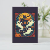 Spuk Haus - Orange Moon Nah Einladung (Stehend Vorderseite)