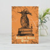 Spuk Haus Party Hexenkuhu spukende Bäume Einladung (Stehend Vorderseite)