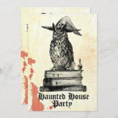 Spuk Haus Party Hexenkuhu Vintag Einladung (Vorne/Hinten)