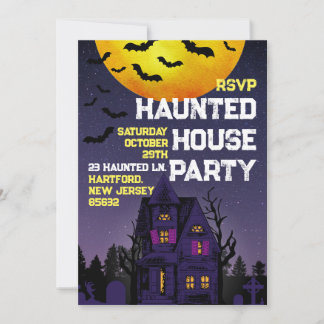 Spuk Haus Party Night Time Adulf Halloween Einladung