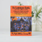 Spuk Haus Personalisierte Halloween-Einladung (Stehend Vorderseite)