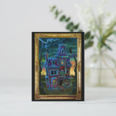 Spuk Haus Portrait Postkarte (Stehend Vorderseite)