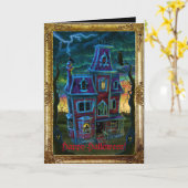 Spuk Haus-Porträt Karte (Gelbe Blume)