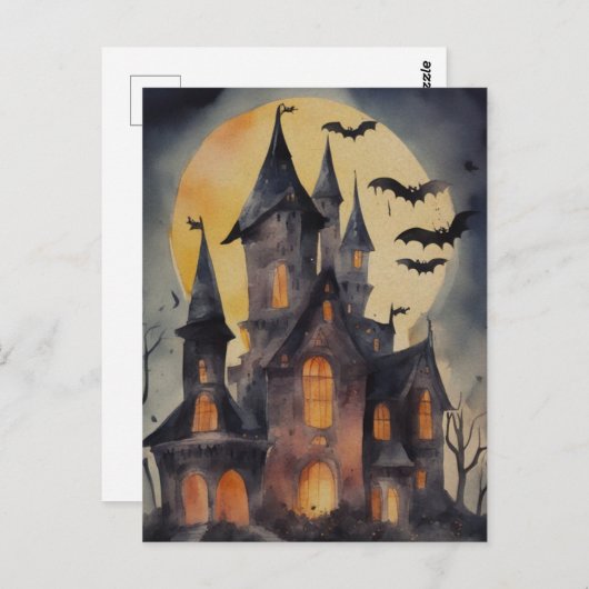 Spuk Haus Postkarte (Vorne/Hinten)