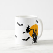 Spuk Haus Rotzunge Orange & Schwarzes Halloween Kaffeetasse (VorderseiteRechts)