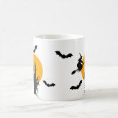 Spuk Haus Rotzunge Orange & Schwarzes Halloween Kaffeetasse (Mittel)