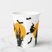 Spuk Haus Rotzunge Orange & Schwarzes Halloween Pappbecher (Rechts)