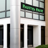 Spuk Haus Schwarzes Grün Halloween Grosses Außenbe Banner (Äußeres Gebäude)