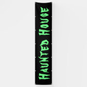 Spuk Haus Schwarzes Grün Halloween Grosses Außenbe Banner (Vertikal)