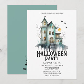 Spuk Haus Spooky Kostüm Minze Halloween-Party Einladung