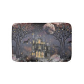 Spuk Haus | Spooky Vollmondbaum und Fledermäuse Badematte (Vorderseite)