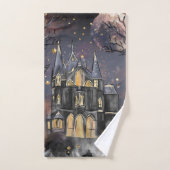 Spuk Haus | Spooky Vollmondbaum und Fledermäuse Badhandtuch Set (Handtuch)
