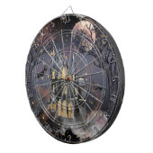 Spuk Haus | Spooky Vollmondbaum und Fledermäuse Dartscheibe (Vorderseite rechts)