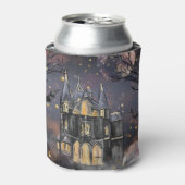 Spuk Haus | Spooky Vollmondbaum und Fledermäuse Dosenkühler (Kanne Vorderseite)