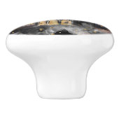 Spuk Haus | Spooky Vollmondbaum und Fledermäuse Keramikknauf (Seitenansicht)