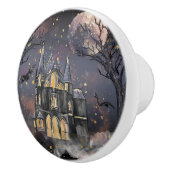 Spuk Haus | Spooky Vollmondbaum und Fledermäuse Keramikknauf (Rechts)