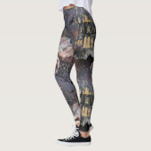 Spuk Haus | Spooky Vollmondbaum und Fledermäuse Leggings (Links)