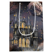 Spuk Haus | Spooky Vollmondbaum und Fledermäuse Mittlere Geschenktüte (Rückseite)