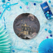 Spuk Haus | Spooky Vollmondbaum und Fledermäuse Pappteller (Party)