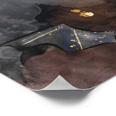 Spuk Haus | Spooky Vollmondbaum und Fledermäuse Poster (Ecke)