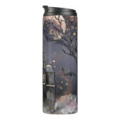 Spuk Haus | Spooky Vollmondbaum und Fledermäuse Thermosbecher (Nach rechts gedreht)