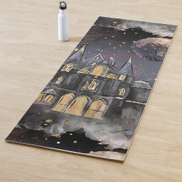 Spuk Haus | Spooky Vollmondbaum und Fledermäuse Yogamatte