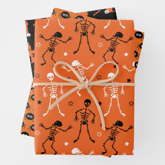 SPUK HAUS, TANZSKELETON UND SPIELER GESCHENKPAPIER SET (Beispiel)