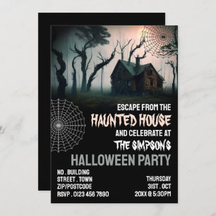 Spuk Haus Thema, Escape Room, Halloween-Party Einladung