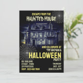 Spuk Haus Thema, Escape Room, Halloween-Party Einladung (Stehend Vorderseite)