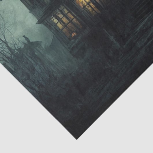 Spuk Haus und Fledermäuse entfallen Seidenpapier (Detail)